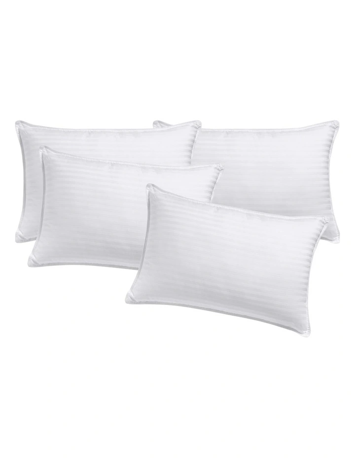 Cotton Sateen Cover Microfibre Pillow Standard 4 Pack in White