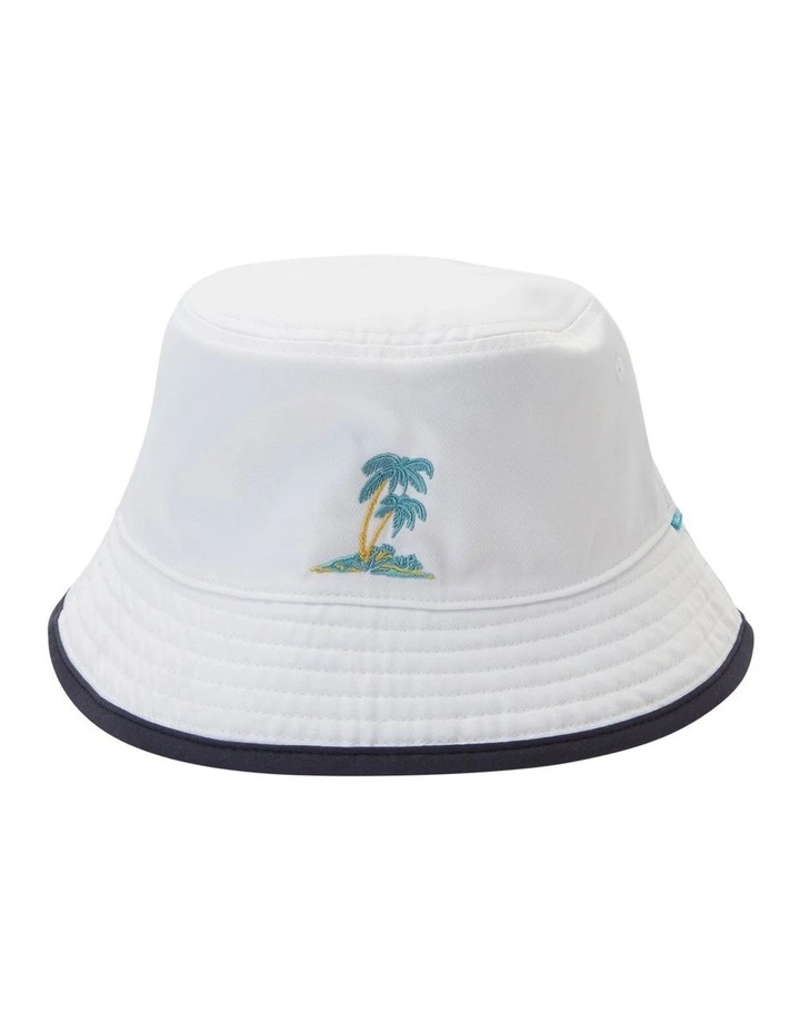 Island Flip Bucket Hat in Snow White
