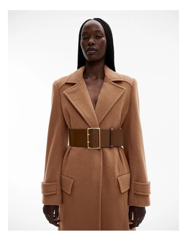 Wide Fastened Belt in Dark Cocoa