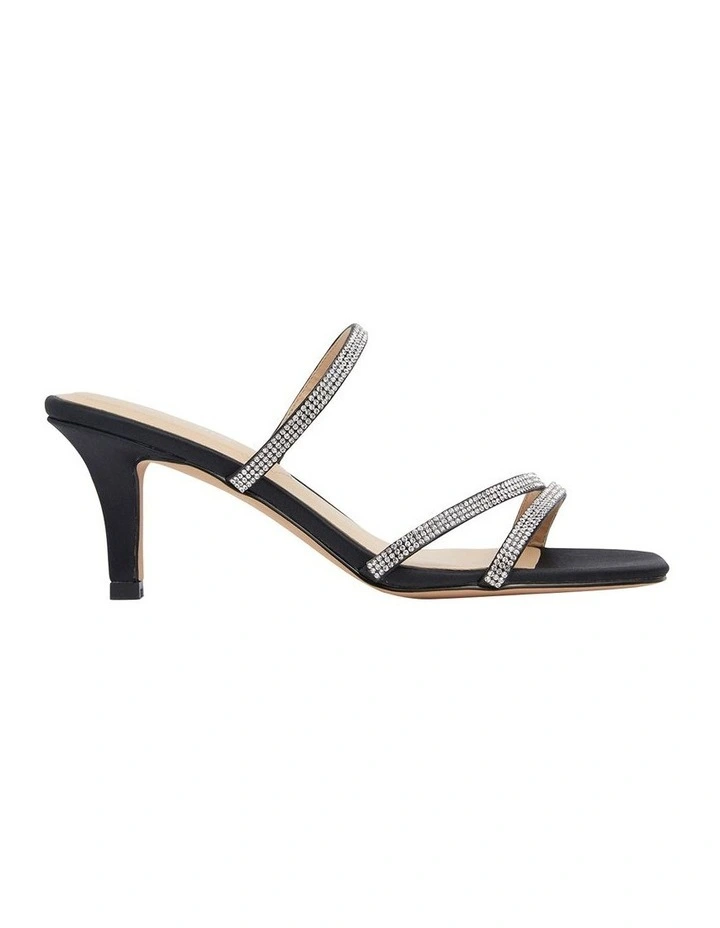 Marcy Black Fabric Sandals