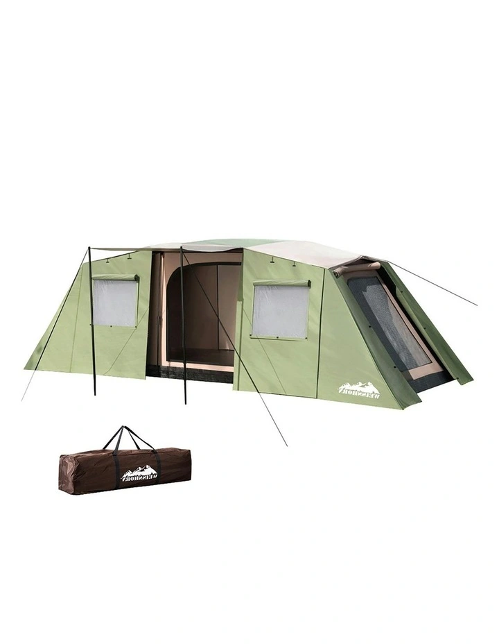 Instant Up Camping Tent 10 Person 3 Rooms in Green