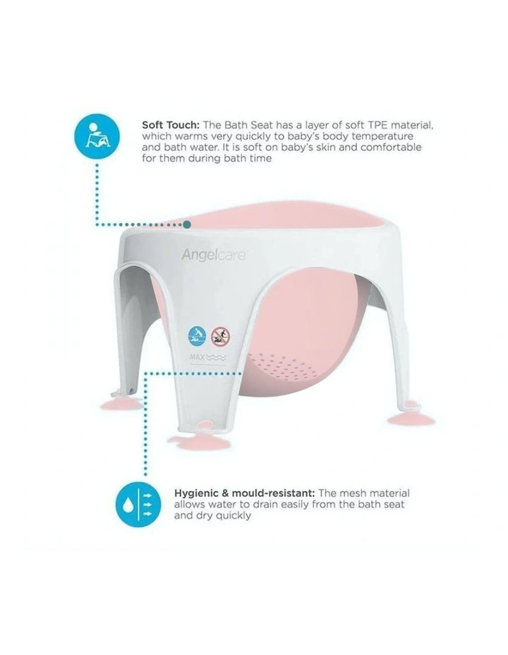 Baby Child Bath Support Soft Touch Ring Shower Mini Seat In Pink AC587