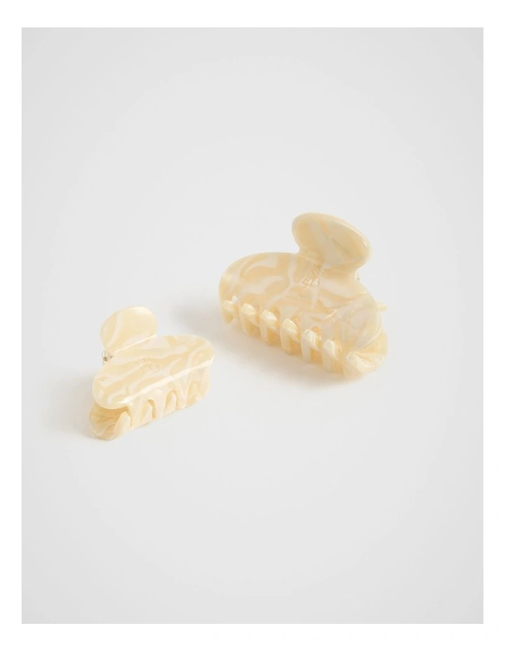 Mini Hair Claw Clip Pack in Vanilla