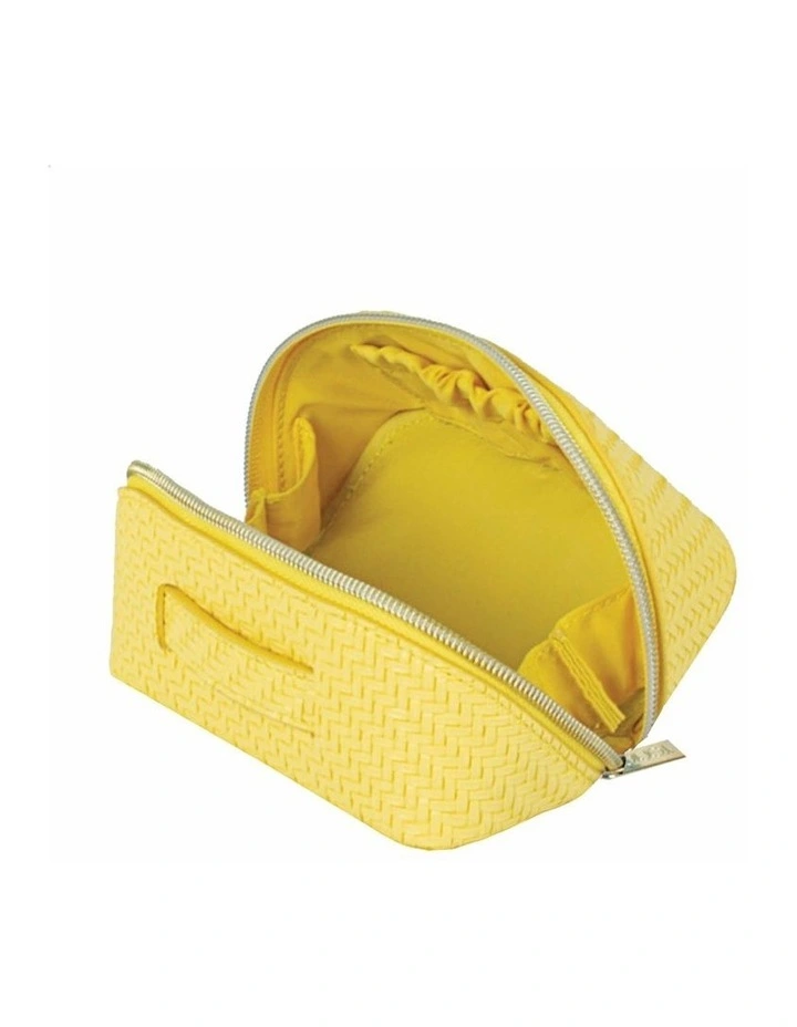 Herringbone Beauty Bag Small in Lemon