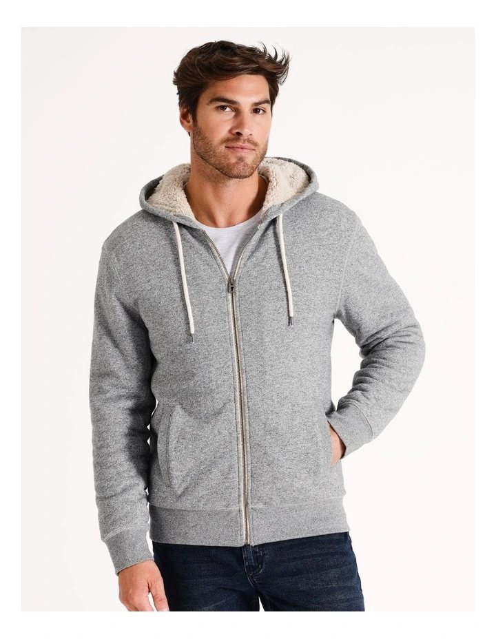 Seth Sherpa Hoodie in Grey
