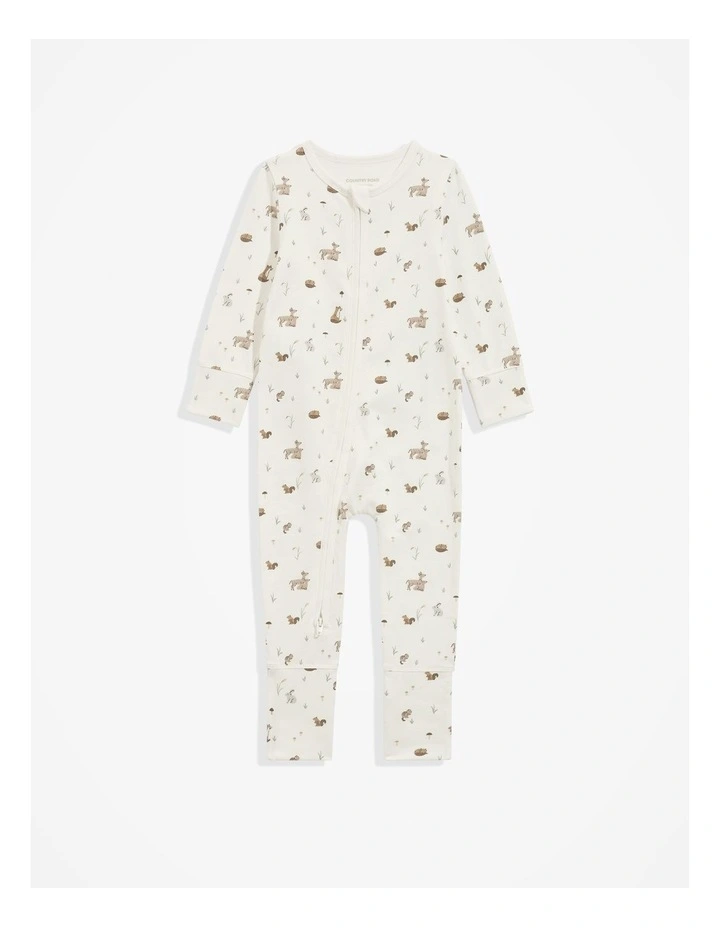 Organically Grown Cotton Woodlands Jumpsuit in Marshmallow
