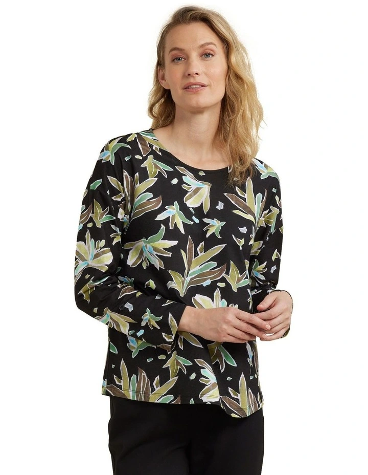 Tee in Leaf Crystal Print