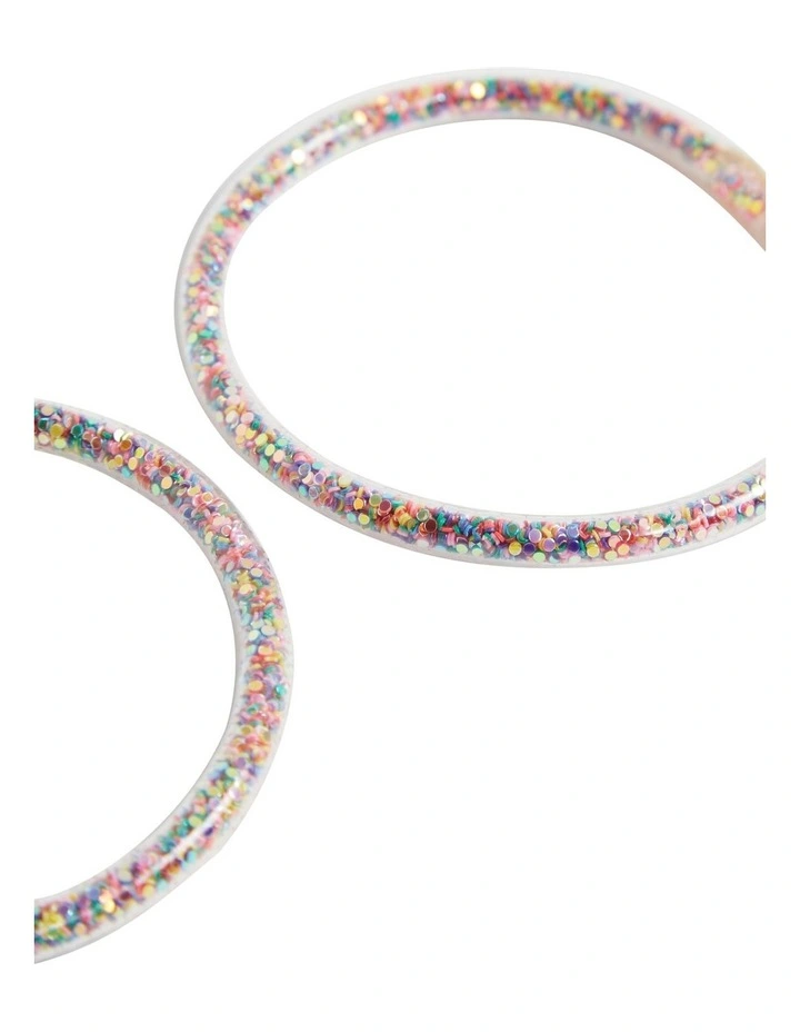 Glitter Bangle Pack in Rainbow