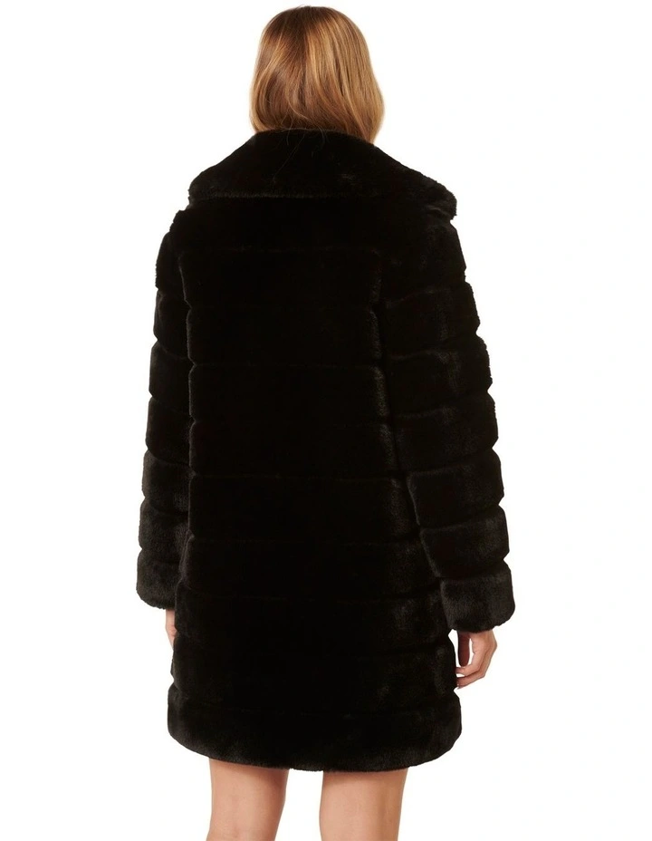 Tara Fur Coat in Black