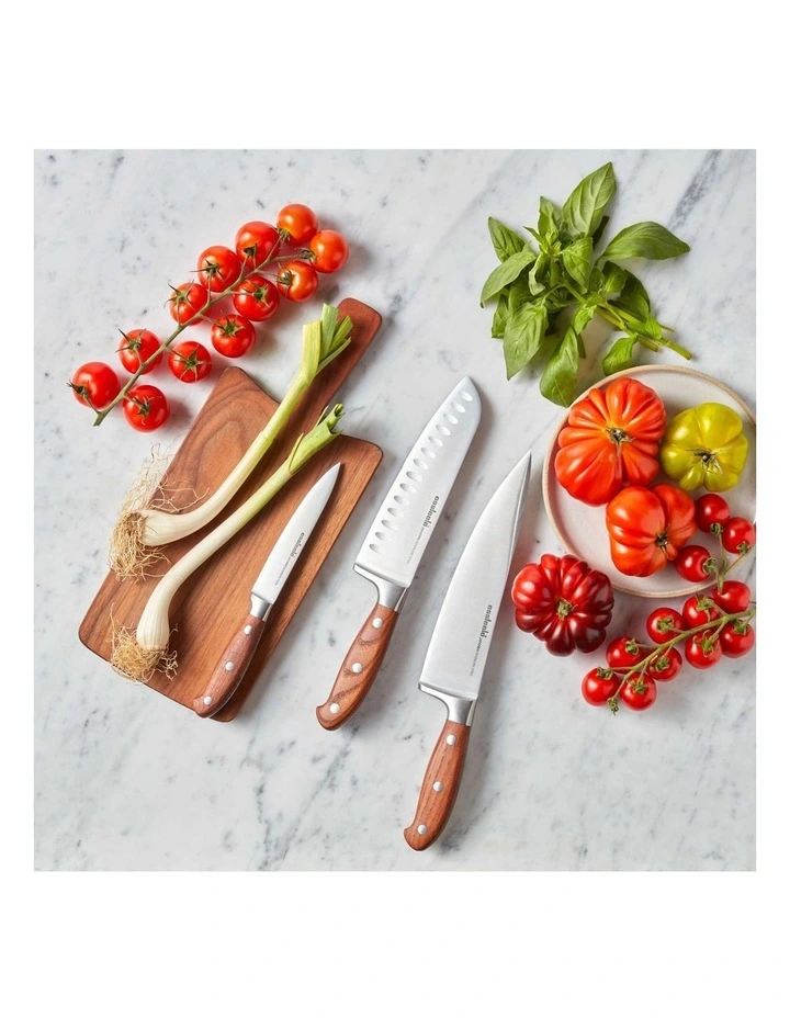 3 Piece Knife Block in Silver