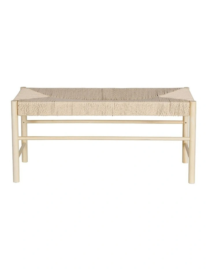 Dining Wooden Chair Bench Paper Rope Seat 100cm
