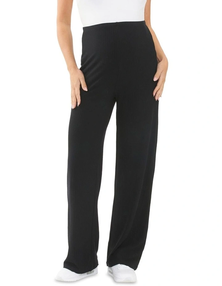 Cindy Rib Pant in Black