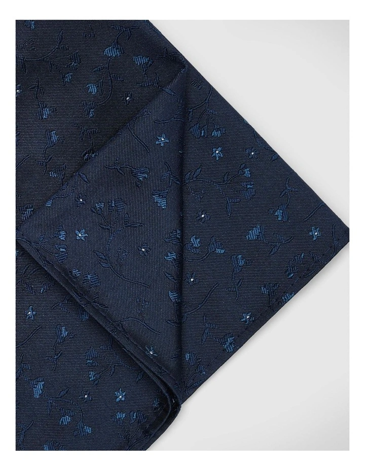 Tonal Floral Pocket Square in Navy