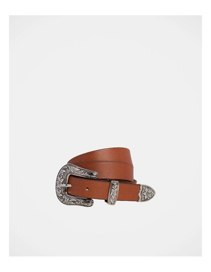 Montanna Western Leather Belt in Tan