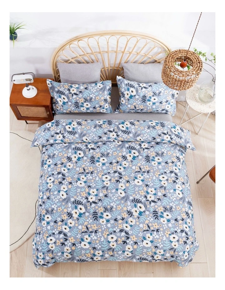Cotton Quilt Cover Set in Alice Grey