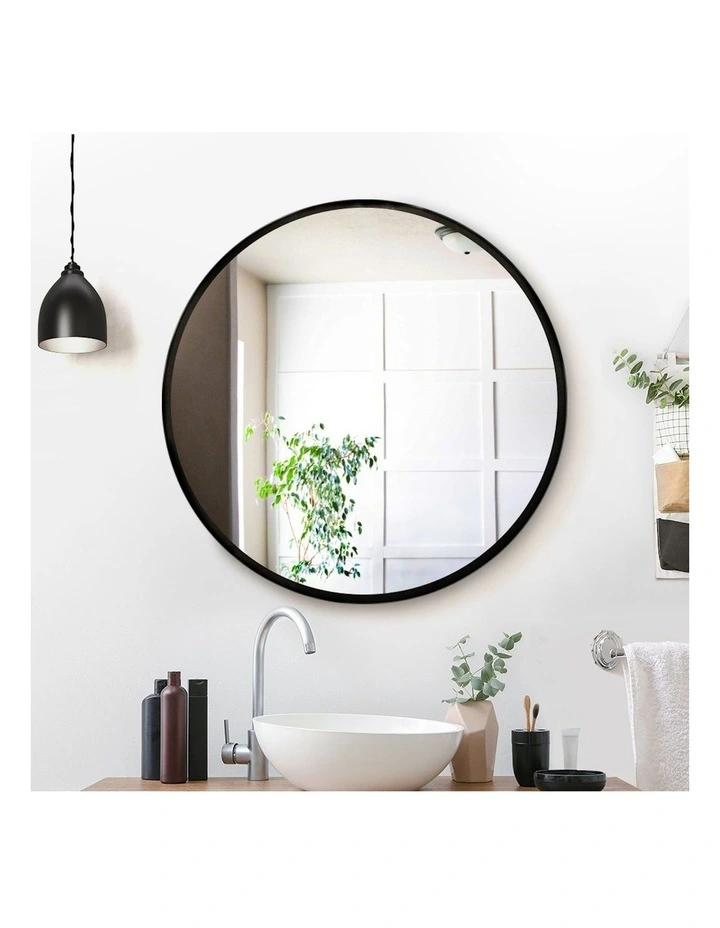 Framed Makeup Wall Mirror 70cm in Black