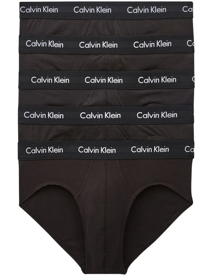 Cotton Stretch Briefs 5 Pack in Black