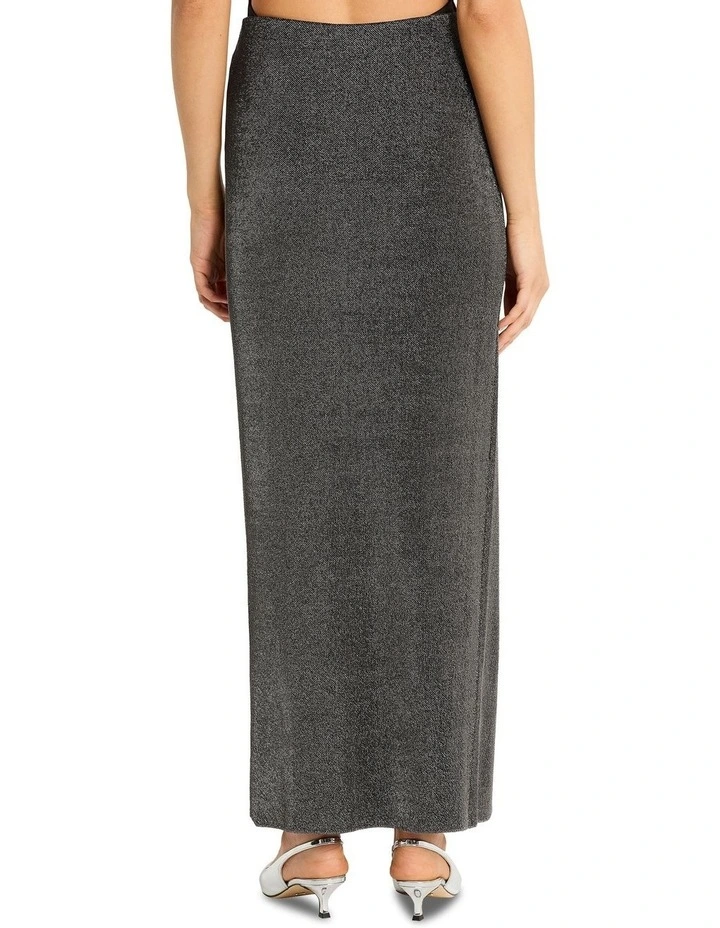 Havana Nights Knit Skirt in Gun Metal