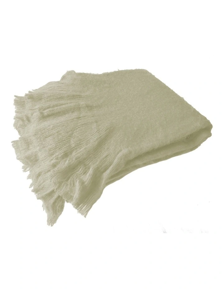 Maci Super Plush Throw Sofa Acrylic Blanket 170x130cm in Cream