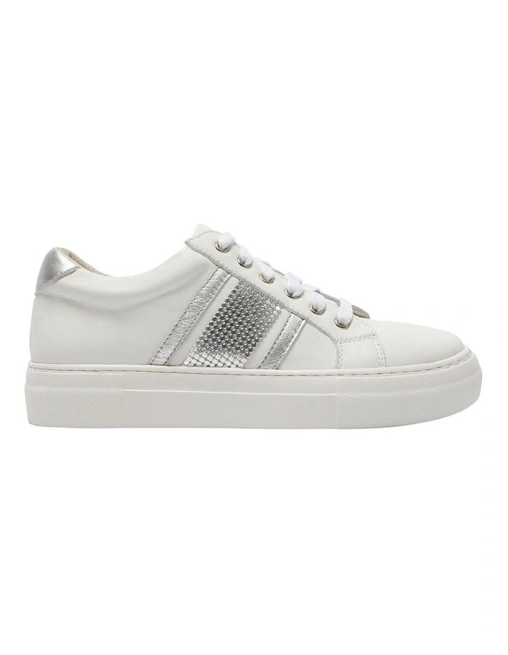 Bellevue Sneakers in White/Silver Glomesh