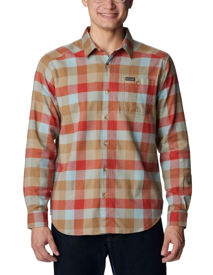 Cornell Woods Flannel Long Sleeve Shirt in Warp Red Buffalo