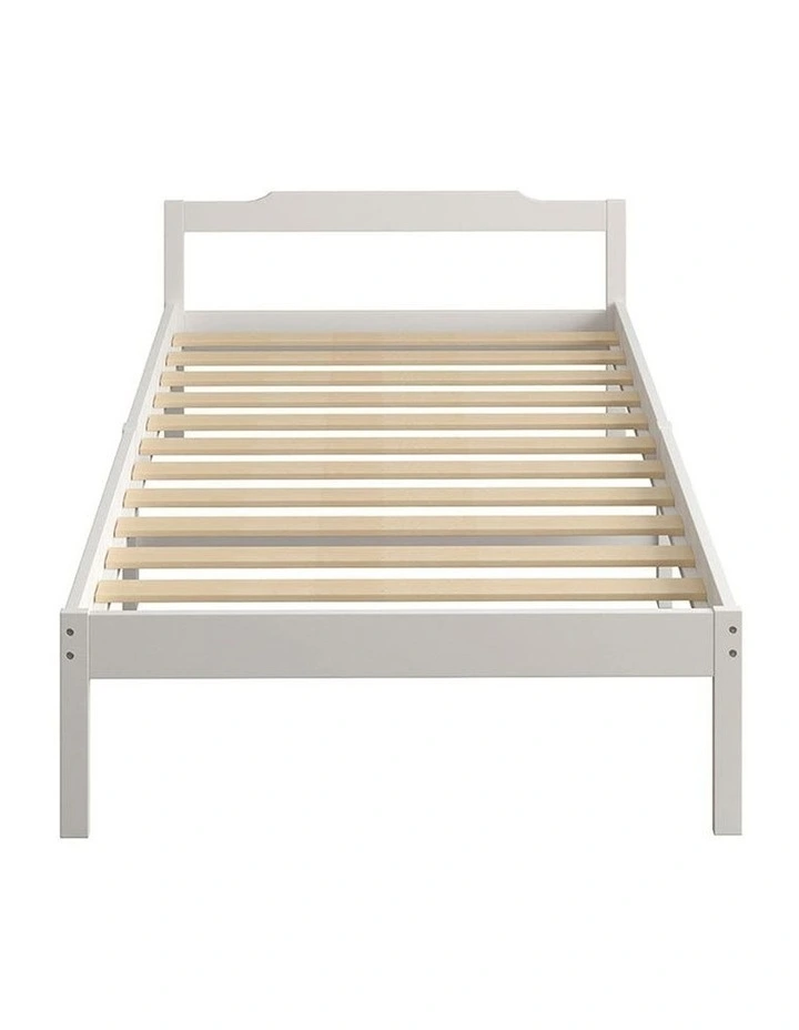 Single Wooden Bed Frame in White