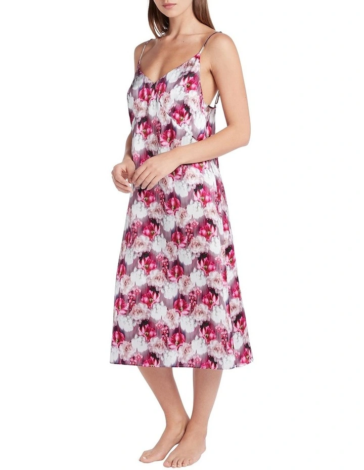 Mylene Silk Sleep Dress in Pink Multi