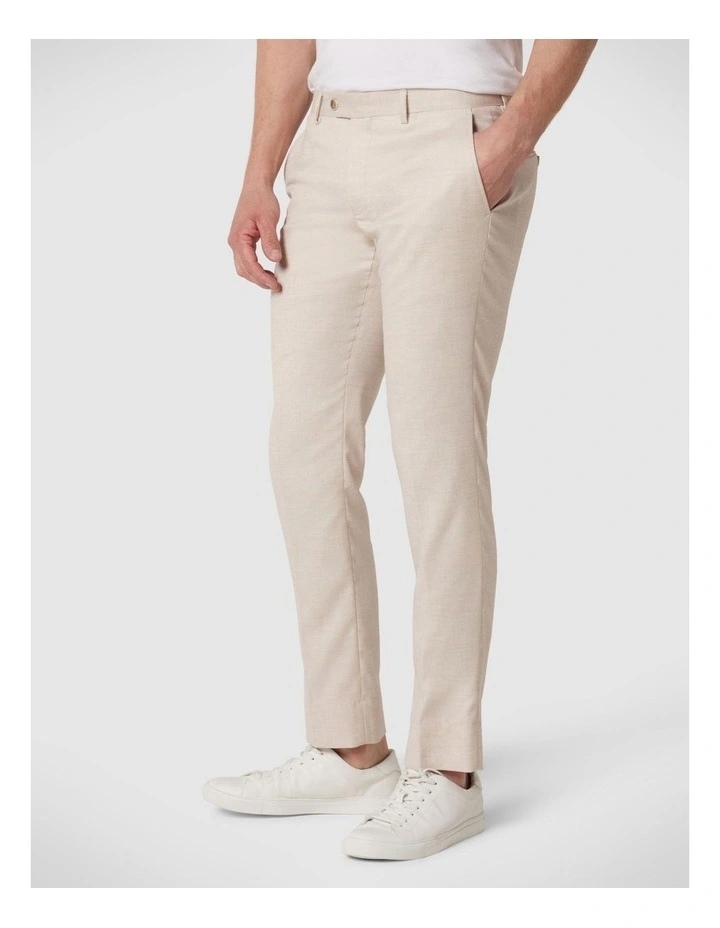 Slim Stretch Textured Tailored Pant in Natural