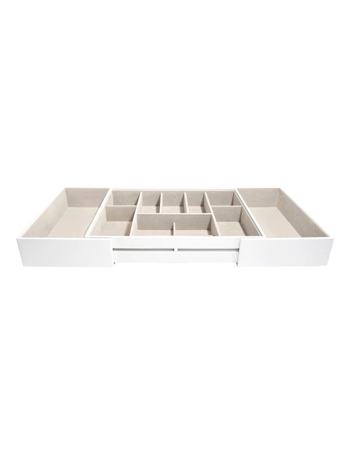 Large Slider White Jewellery Organiser