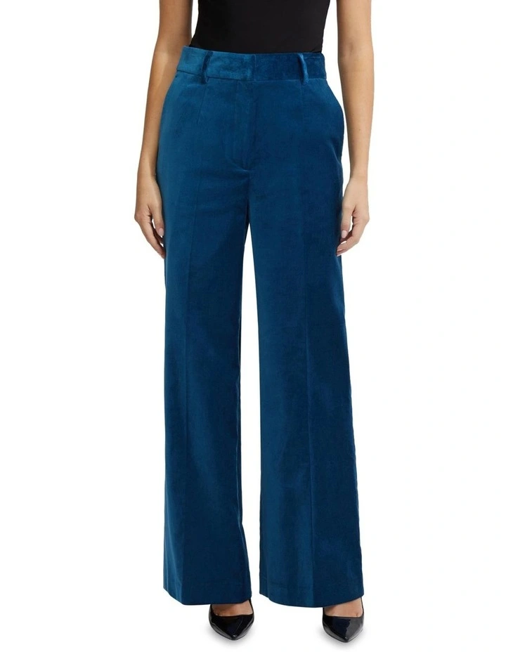 Lydia Velvet Trousers in Blue