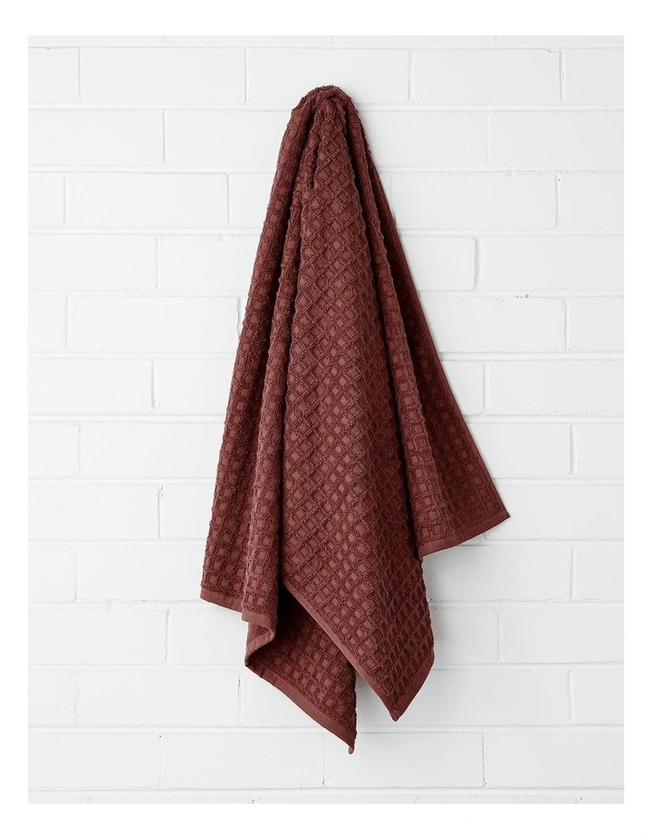 Waffle Bath Towel Range in Mahogany