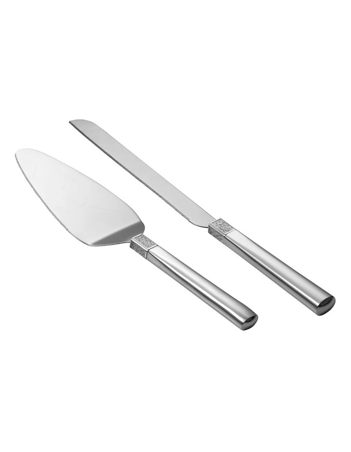 Lismore Diamond Cake Knife & Server Set Silver