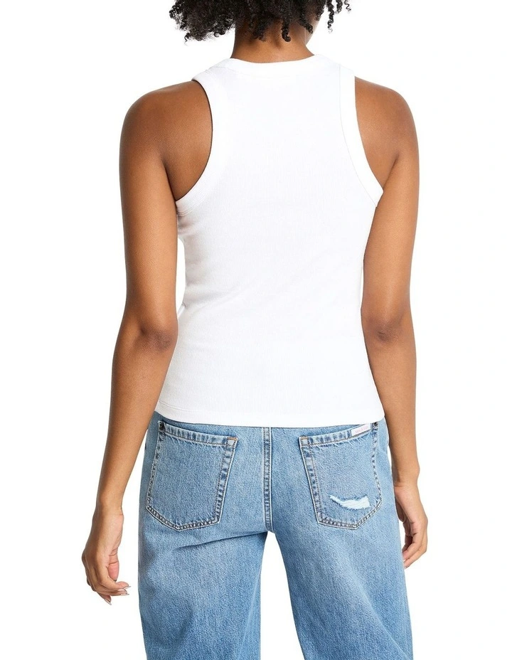 Staple Racer Tank in White