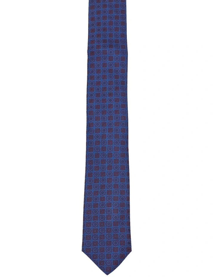 Heritage Pattern Tie in Dark Red