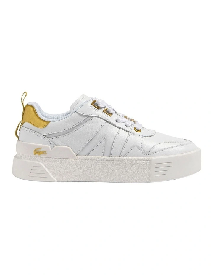 L002 Leather Sneaker in White/Gold
