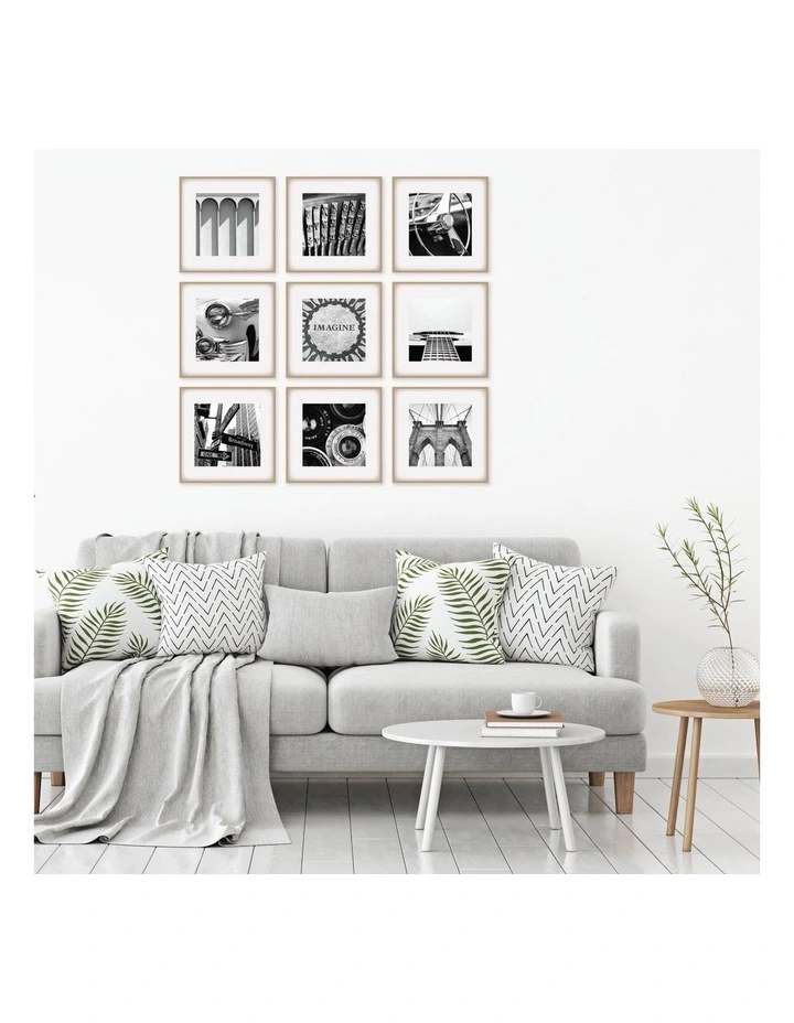 Square Frame Pack Of 9 in Oak