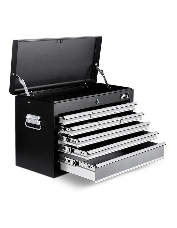 9 Drawer Mechanic Tool Box Storage Black and Grey
