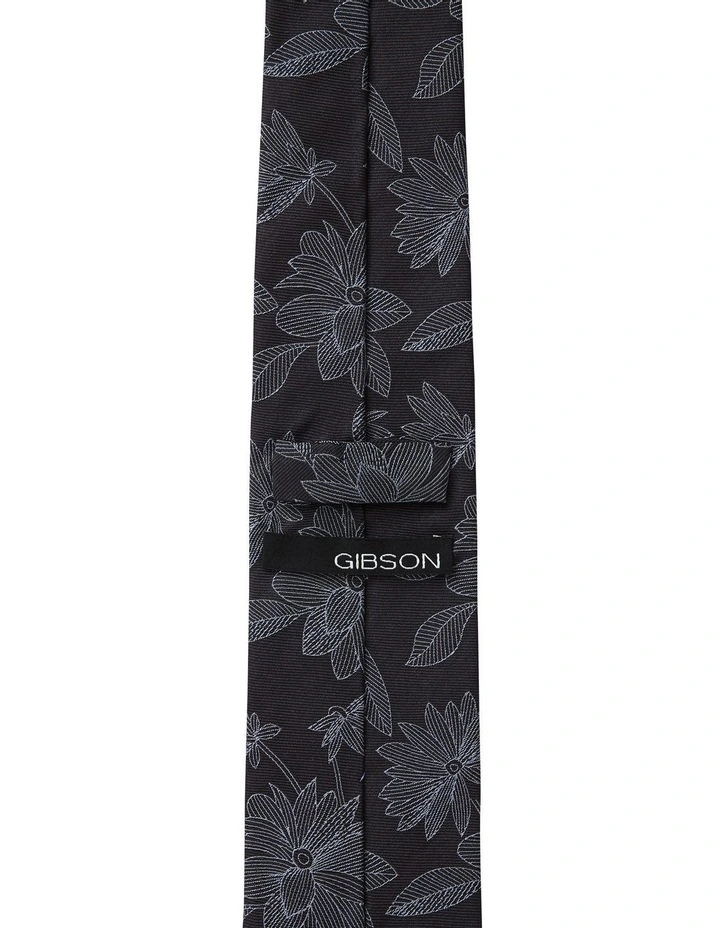 Dahlia Silk Tie in Charcoal