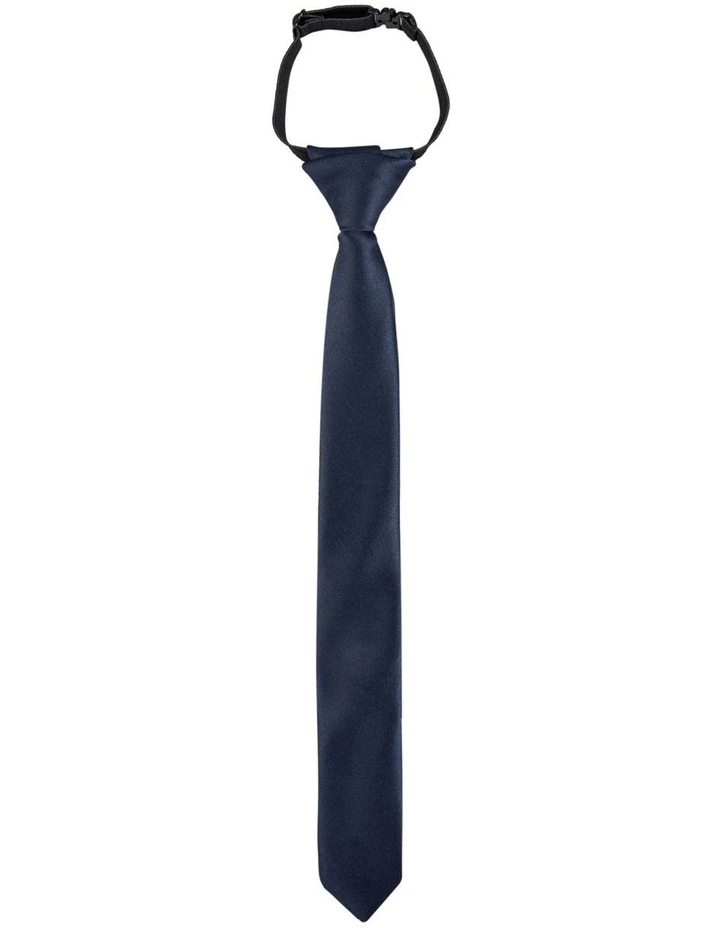 Kids Elastic Tie in Navy
