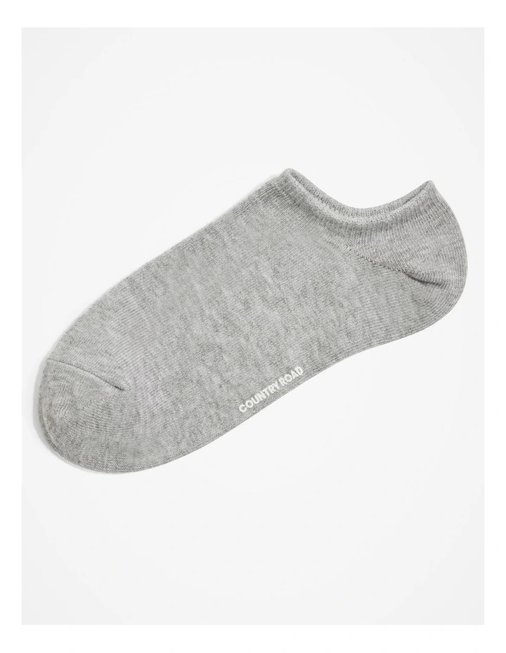 Australian Cotton Blend Sneaker Sock in Grey Marle