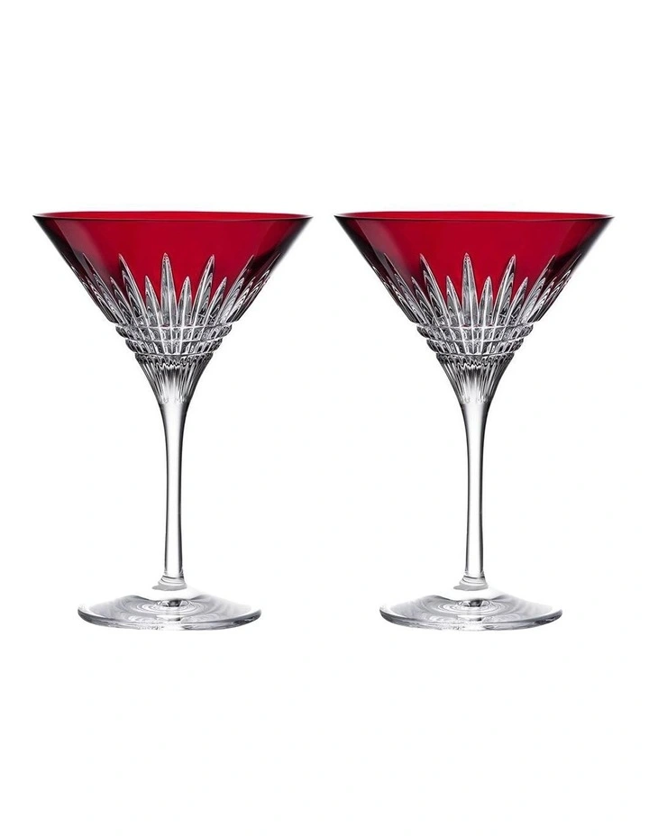 New Year Celebration Martini Set of 2 in Red