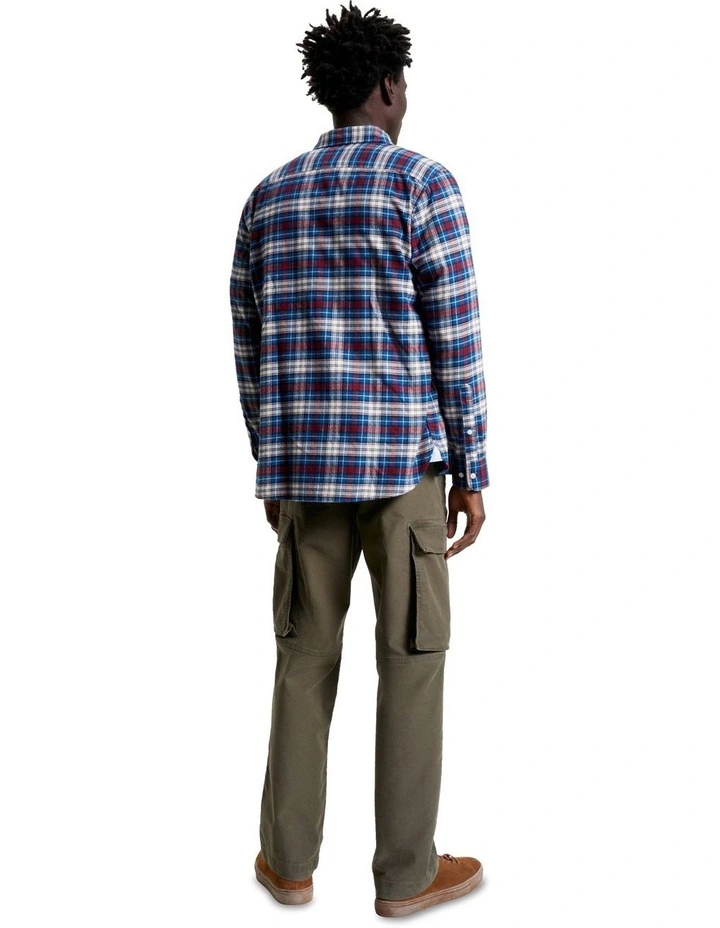 Brushed Tommy Tartan Long Sleeve Shirt in Blue