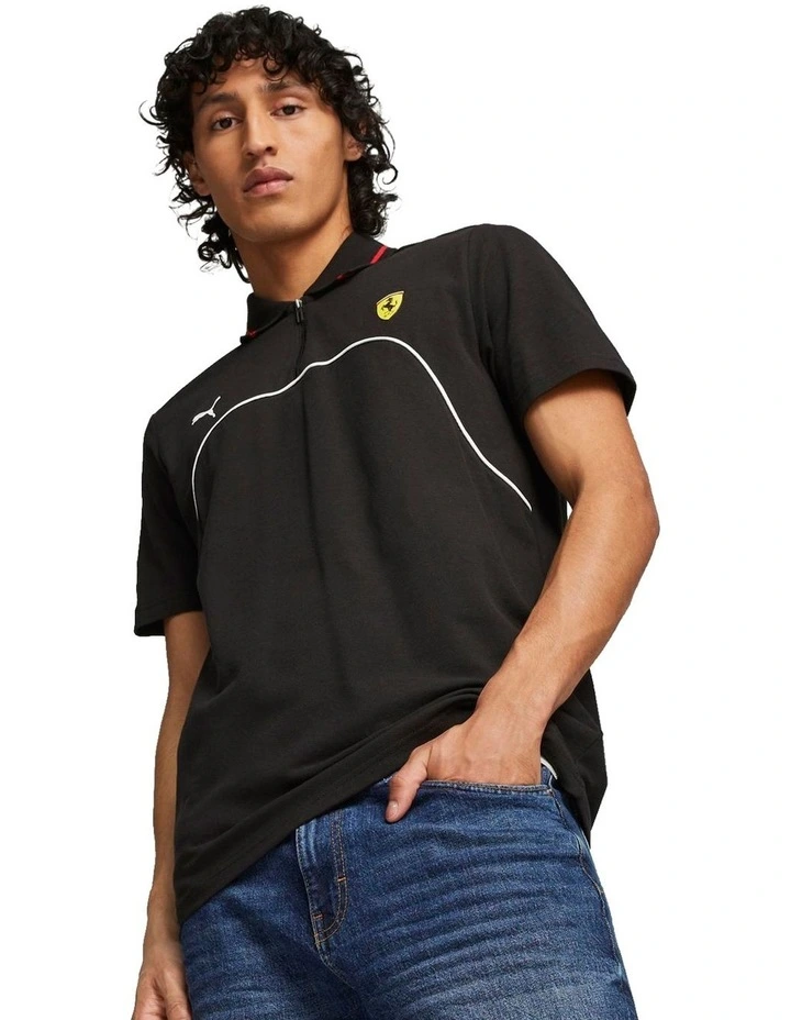 Ferrari Race Polo in Black
