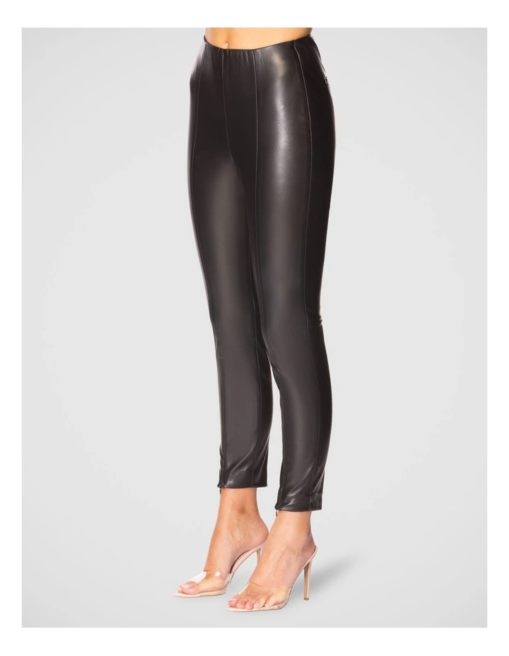 Costa Vegan Leather Pant in Black