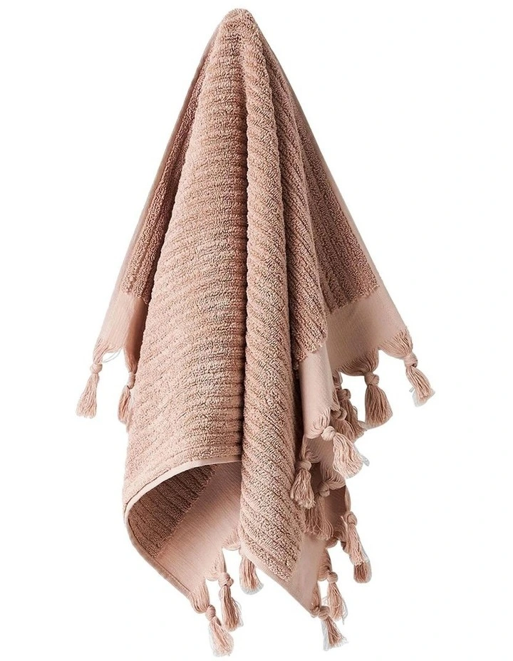 Paros Rib Bath Towel Set in Shell