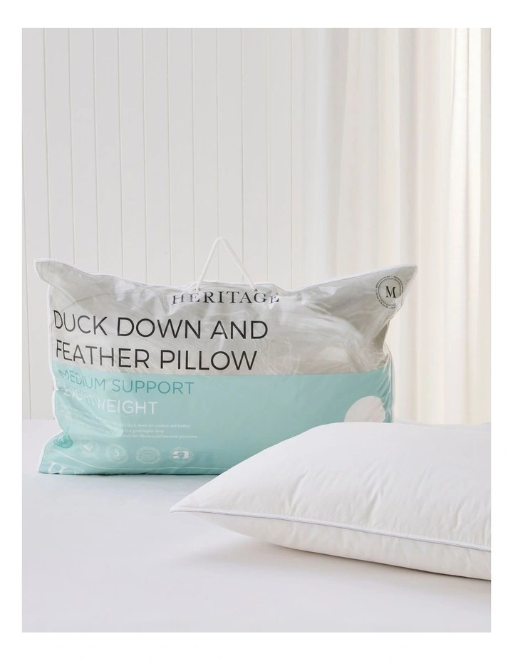 Duck Down and Feather Pillow in White