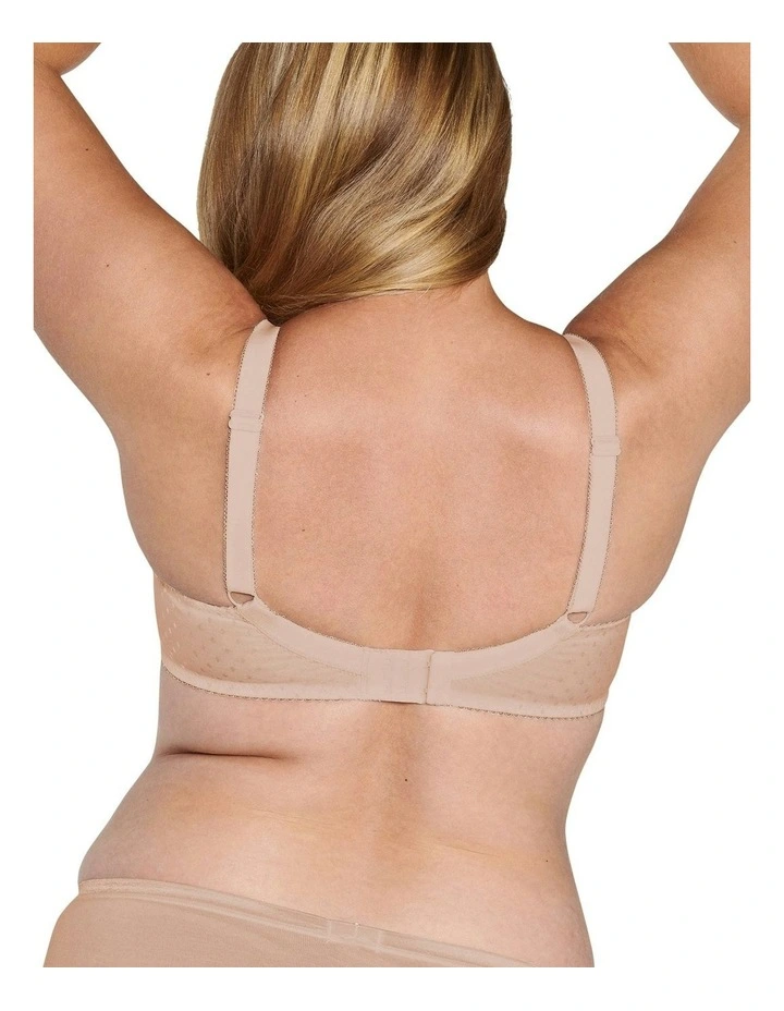 Wirefree Soft Jacquard Cotton Bra in Light Beige
