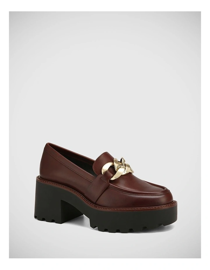 Sophia Leather Loafer in Dark Chestnut