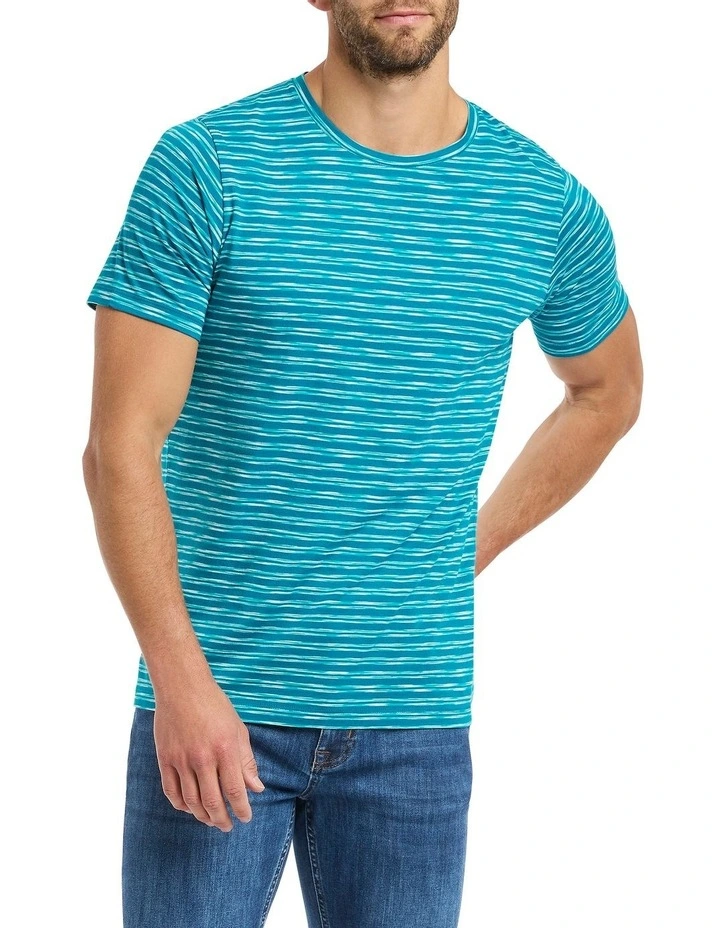Sun Space Dye Tee in Atlantic Stripe