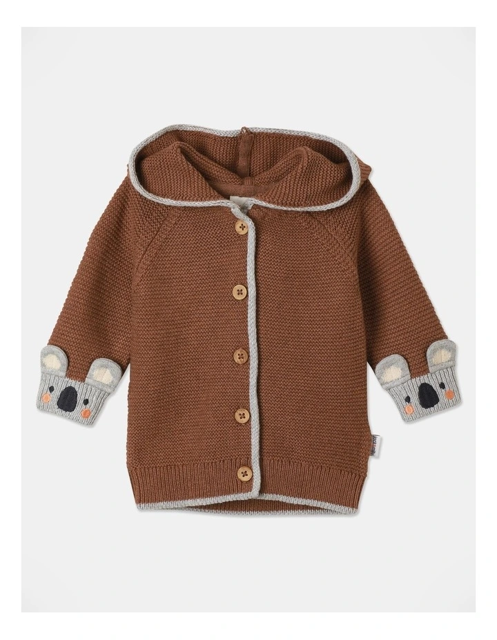Milo Hooded Cardigan in Brown